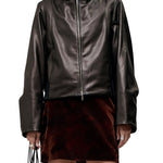 Kallmeyer Liam Leather Bomber - Vermillion