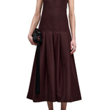 Kallmeyer Maeve Pleated Dress - Vermillion