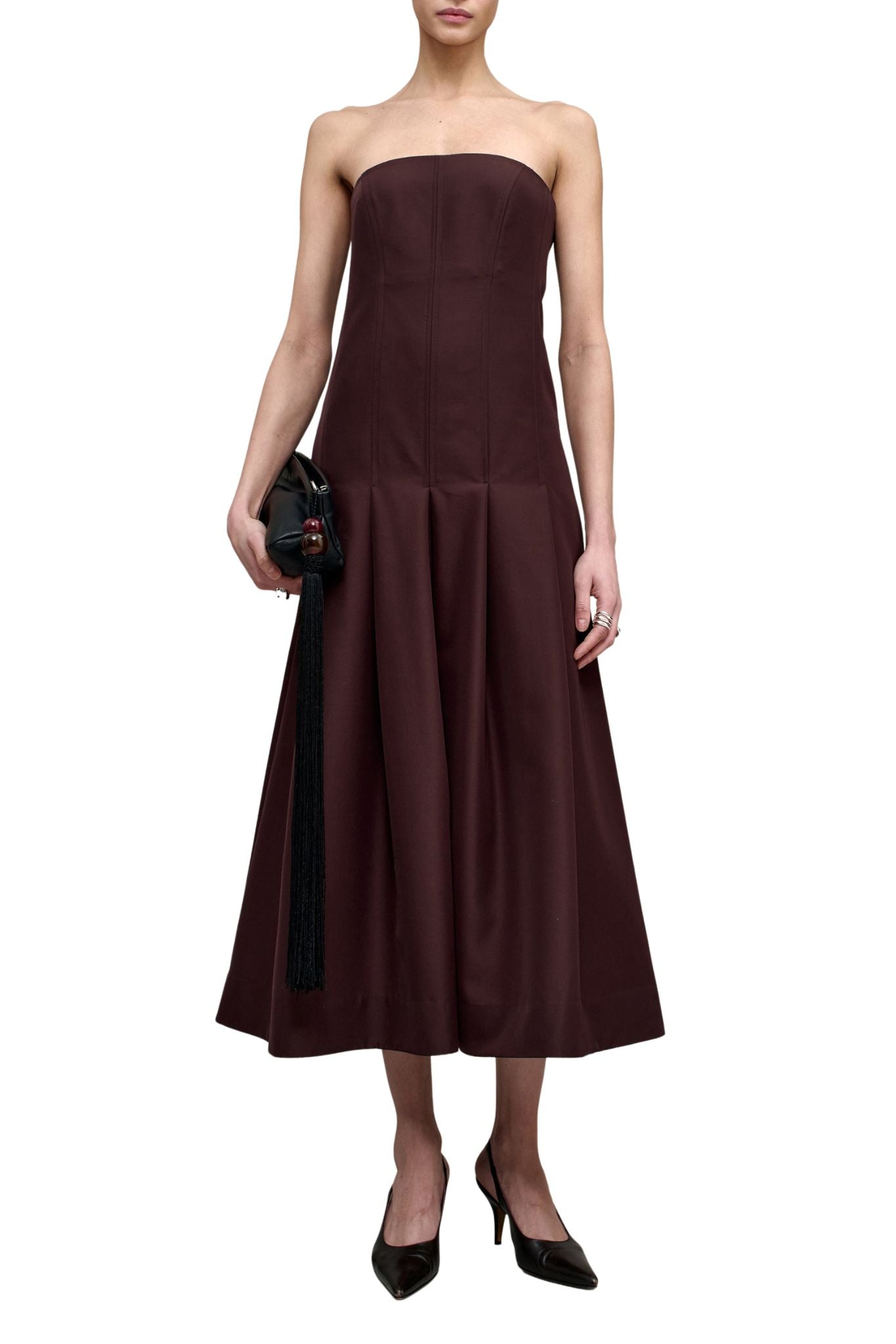 Kallmeyer Maeve Pleated Dress - Vermillion