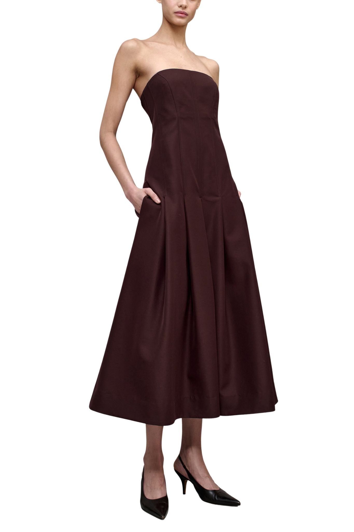 Kallmeyer Maeve Pleated Dress - Vermillion