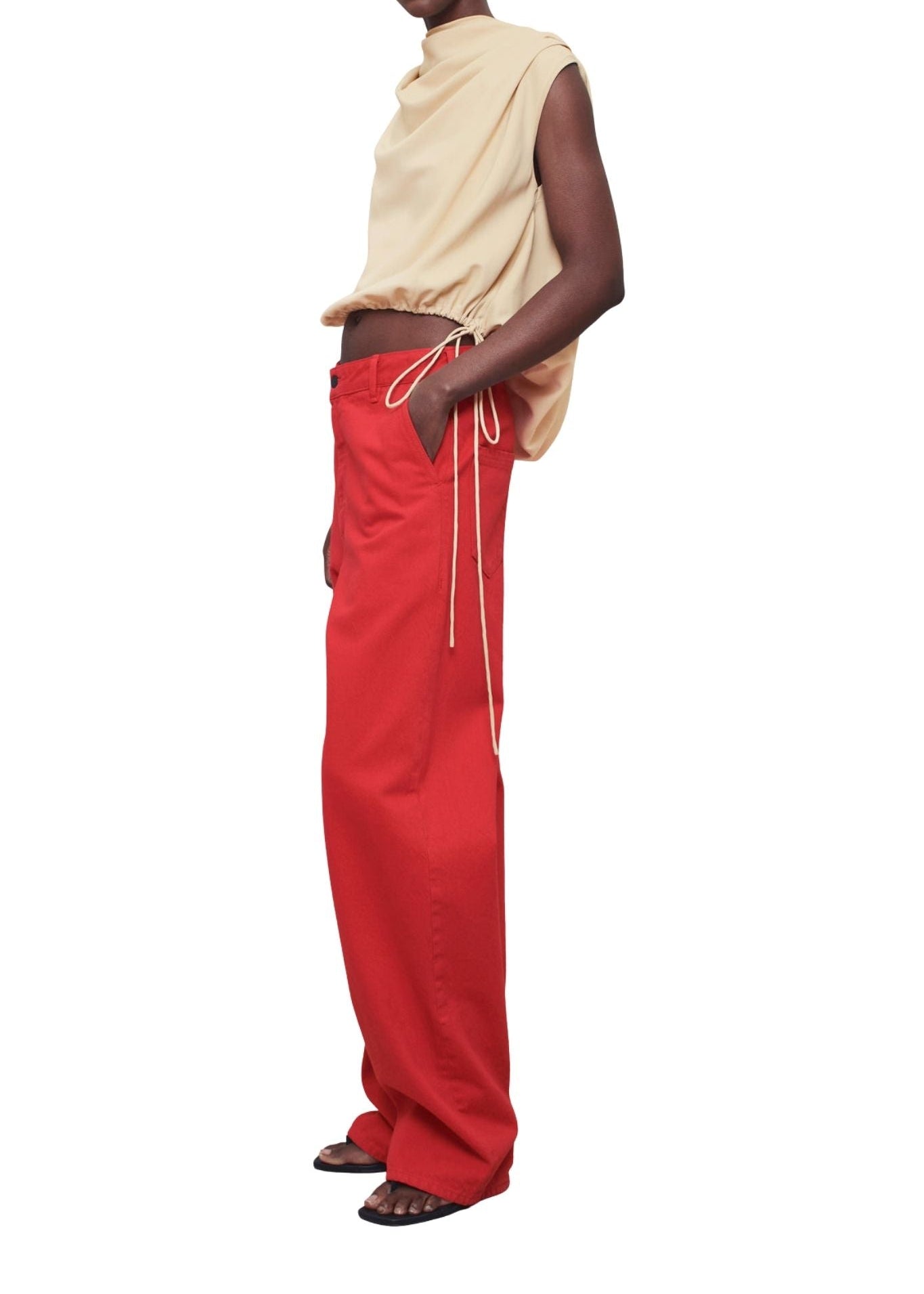 Kallmeyer Naia Draped Top - Vermillion