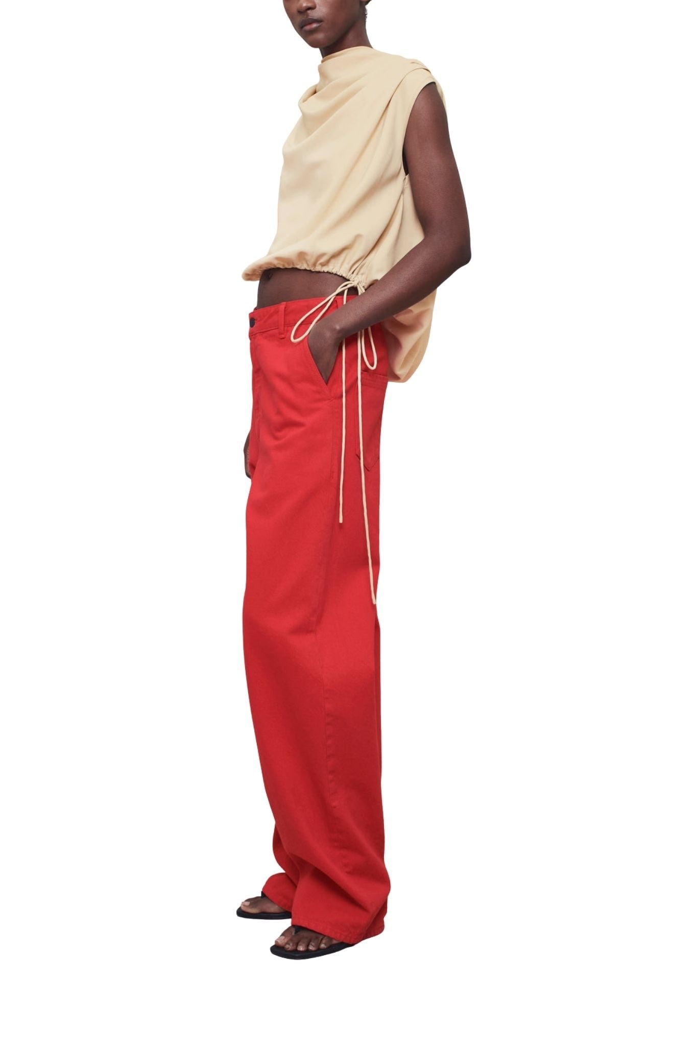 Kallmeyer Naia Draped Top - Vermillion