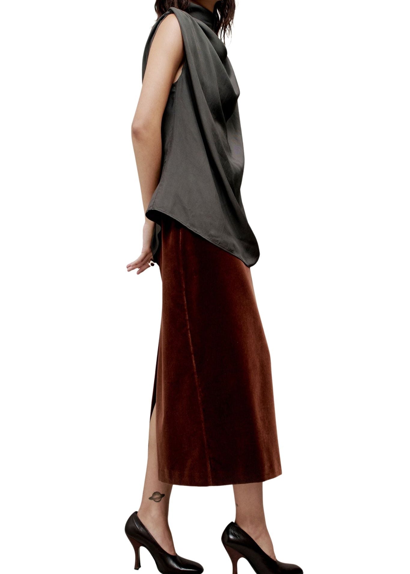 Kallmeyer Penny Draped Top - Vermillion