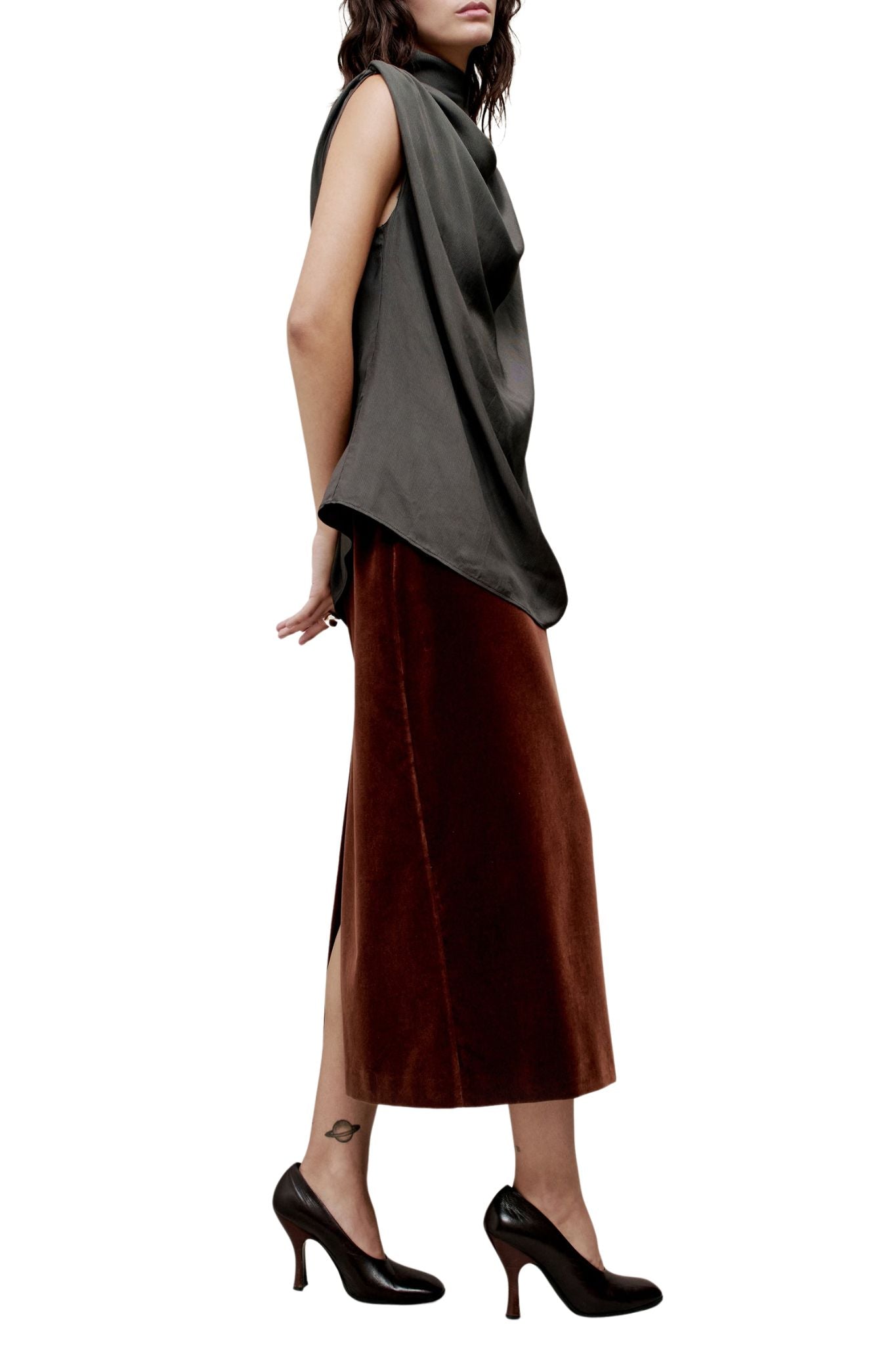 Kallmeyer Penny Draped Top - Vermillion