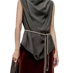 Kallmeyer Penny Draped Top - Vermillion