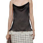 Kallmeyer Zia Cowl Spaghetti Tank - Vermillion