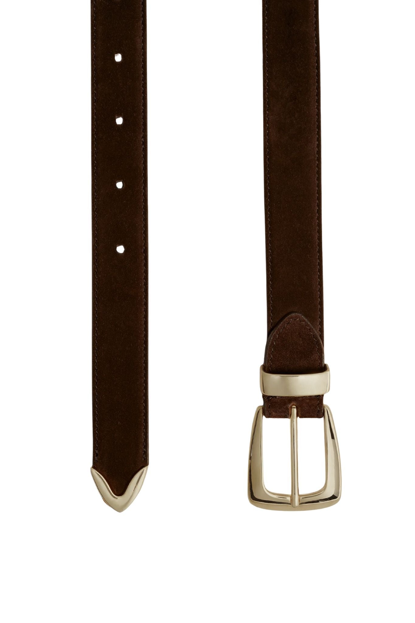 Khaite Benny Belt Gold Buckle (30mm) - Vermillion