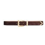 Khaite Benny Belt Gold Buckle (30mm) - Vermillion