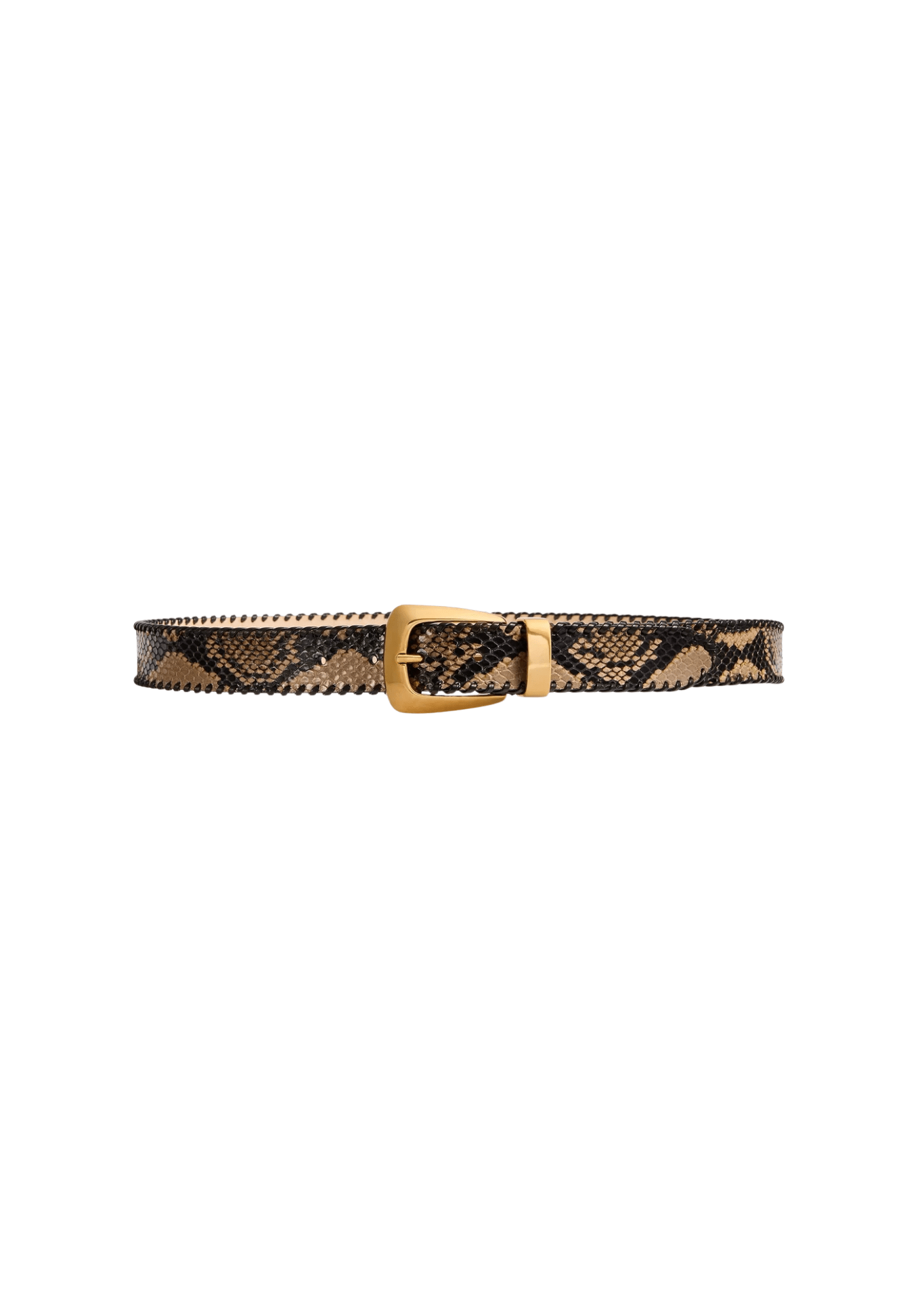 Khaite Benny Belt W/ Whipstitch Gold - Vermillion