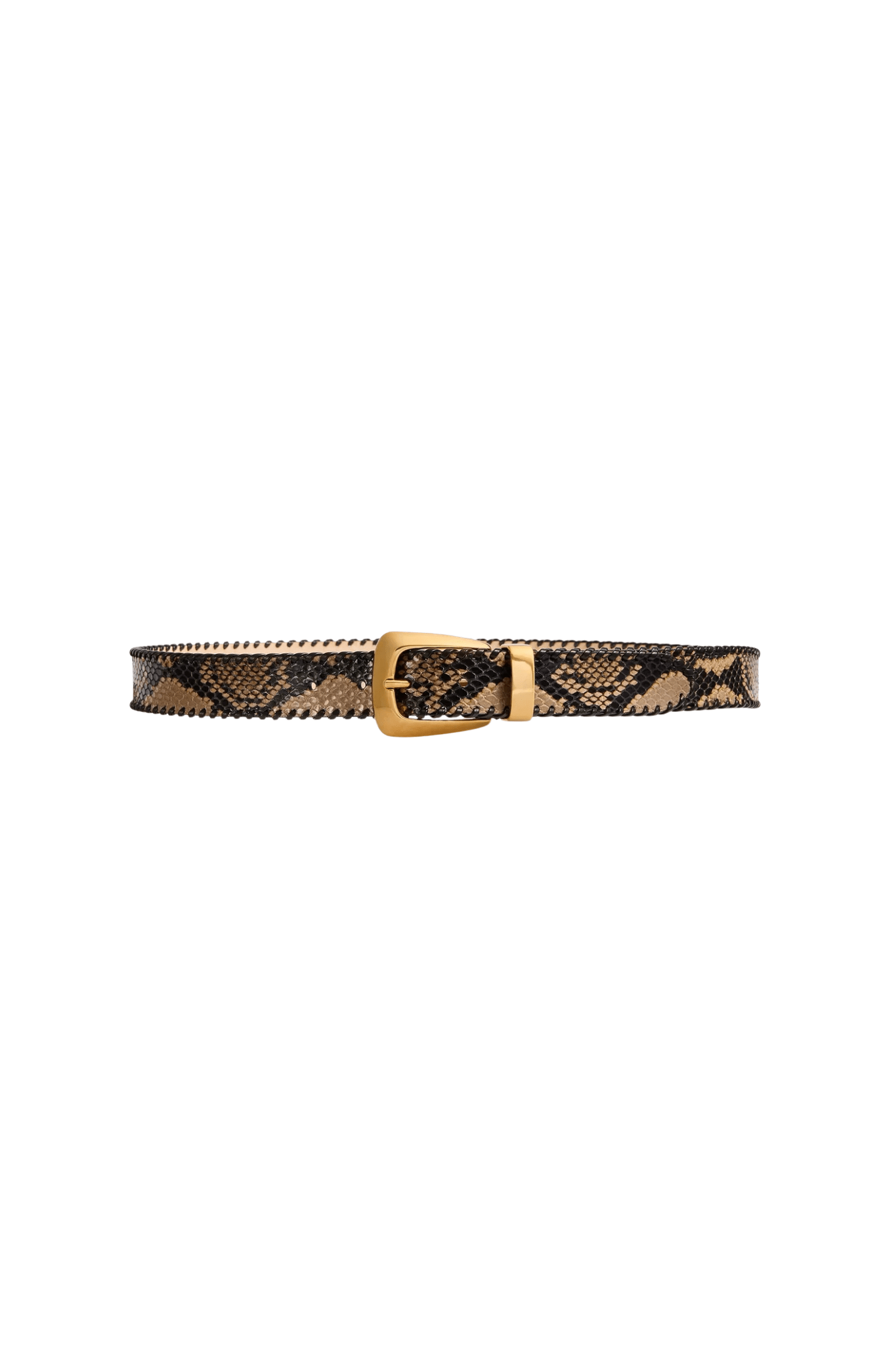 Khaite Benny Belt W/ Whipstitch Gold - Vermillion