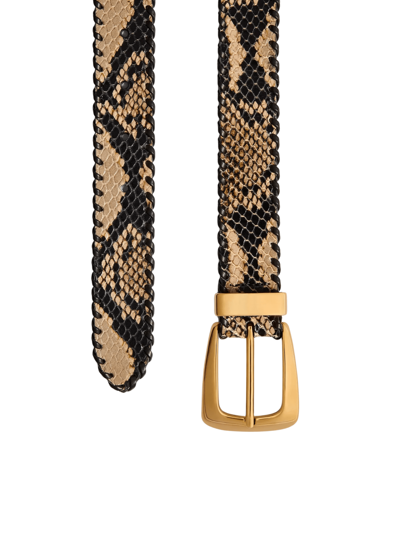 Khaite Benny Belt W/ Whipstitch Gold - Vermillion