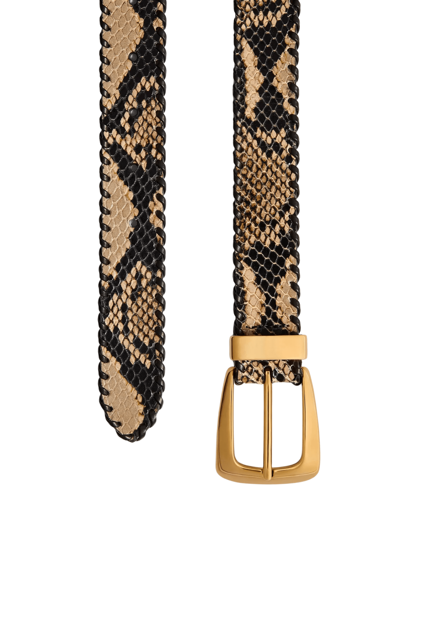 Khaite Benny Belt W/ Whipstitch Gold - Vermillion