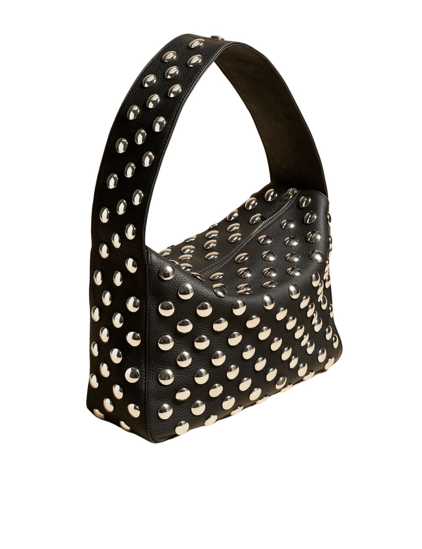 Khaite Elena Shoulder Bag w/ Silver Studs - Vermillion