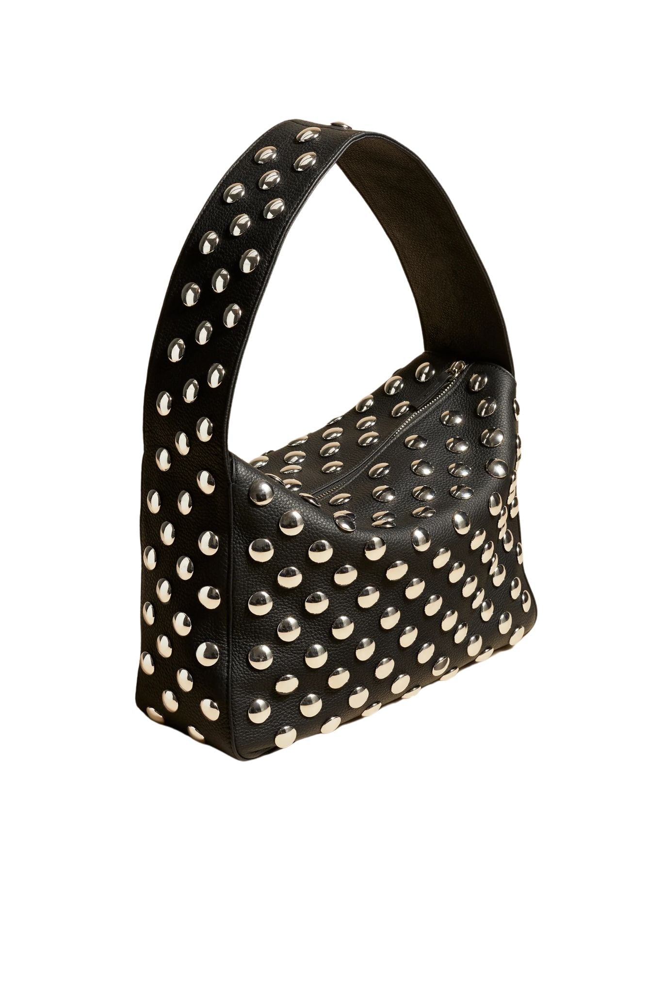 Khaite Elena Shoulder Bag w/ Silver Studs - Vermillion