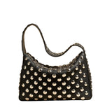 Khaite Elena Shoulder Bag w/ Silver Studs - Vermillion