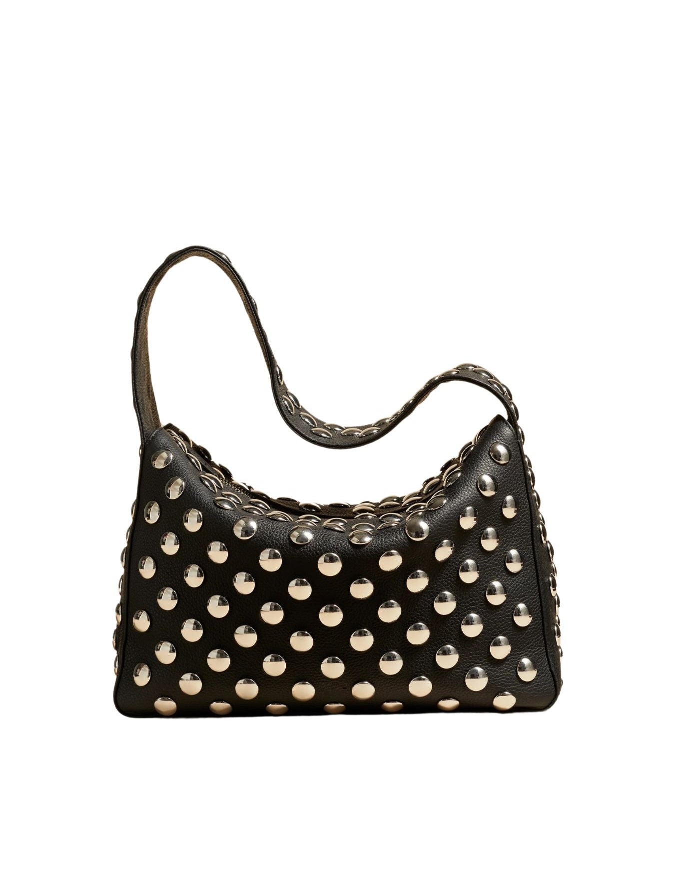 Khaite Elena Shoulder Bag w/ Silver Studs - Vermillion