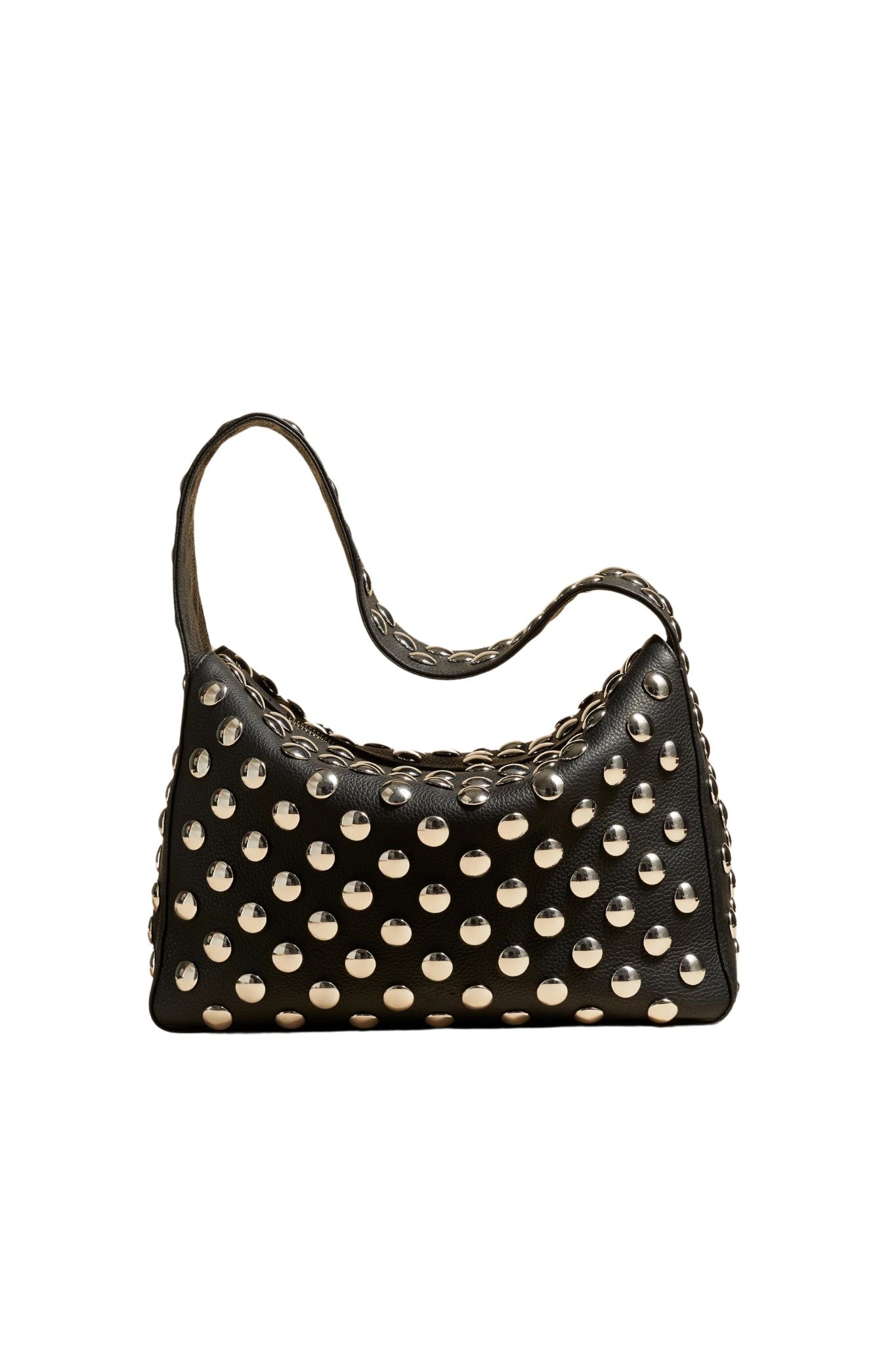 Khaite Elena Shoulder Bag w/ Silver Studs - Vermillion