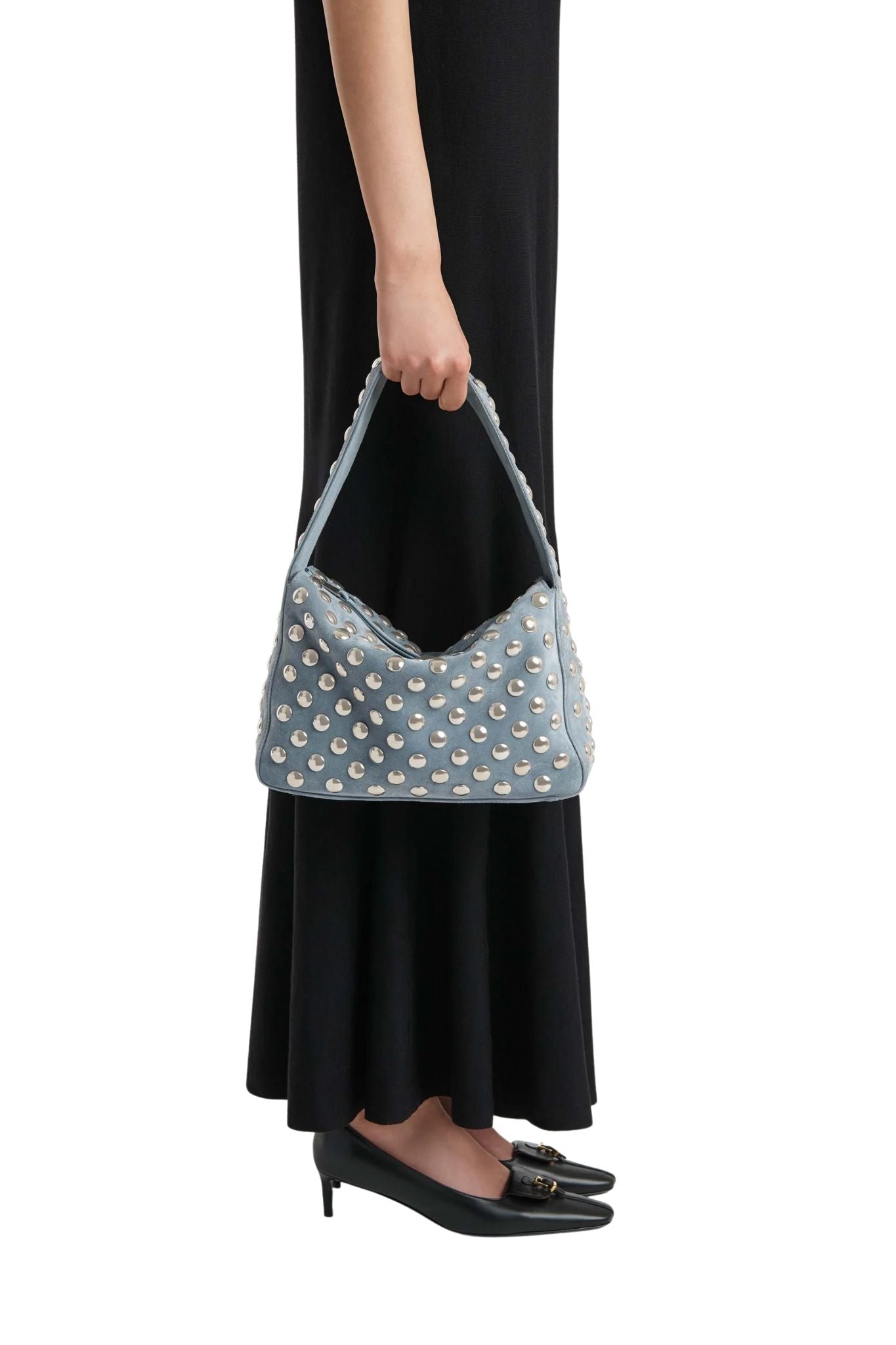 Khaite Elena Small Handbag w/ Silver Studs - Vermillion