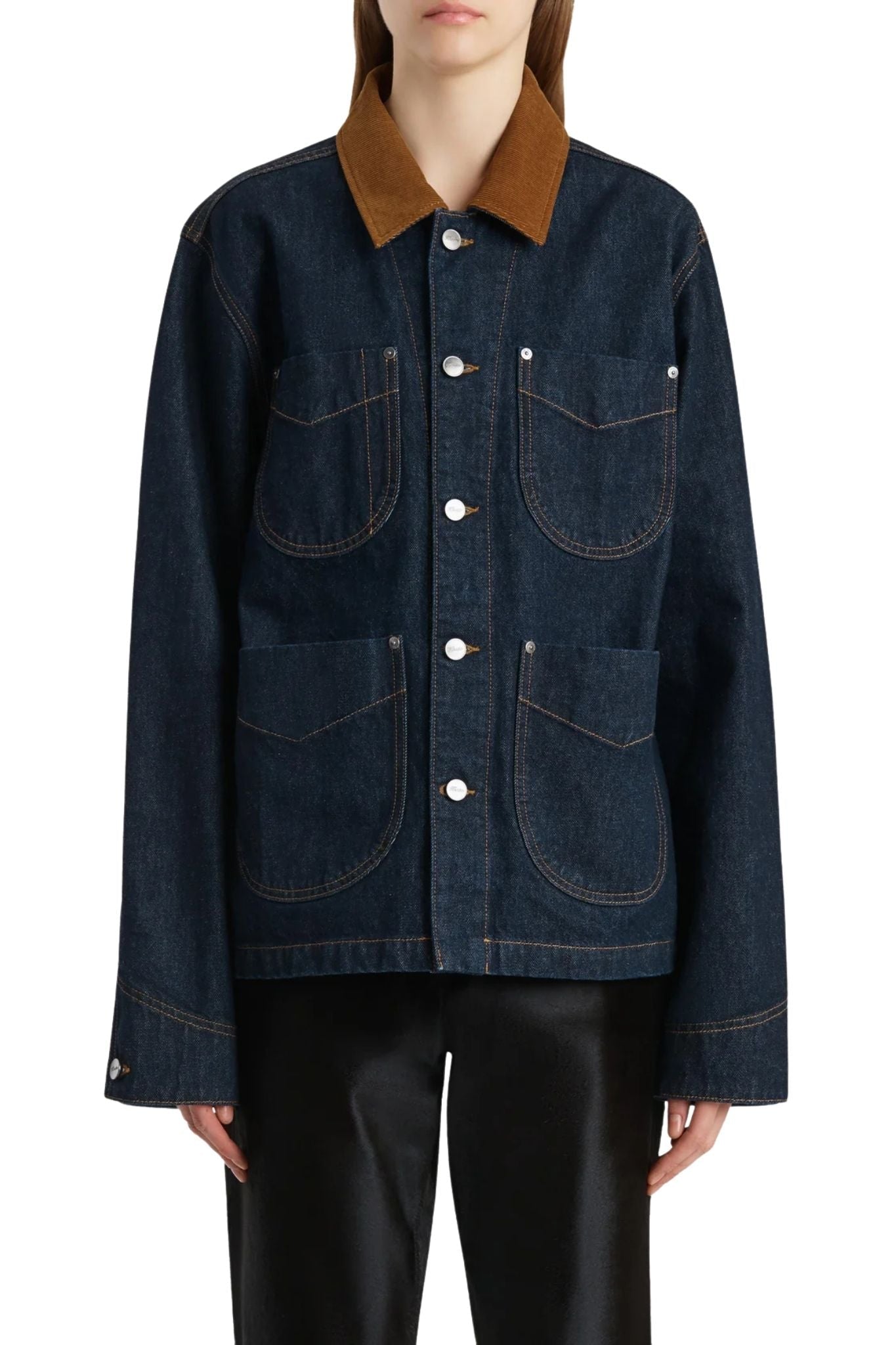 Khaite Wyatt Jacket with Corduroy Collar - Vermillion