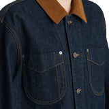 Khaite Wyatt Jacket with Corduroy Collar - Vermillion