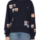 Sea Davis Patchwork Crew Neck Sweatshirt