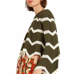 La Double J Chevron Crop Sweater - Vermillion