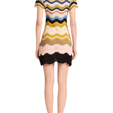 La DoubleJ Chevron Mini Dress - Vermillion