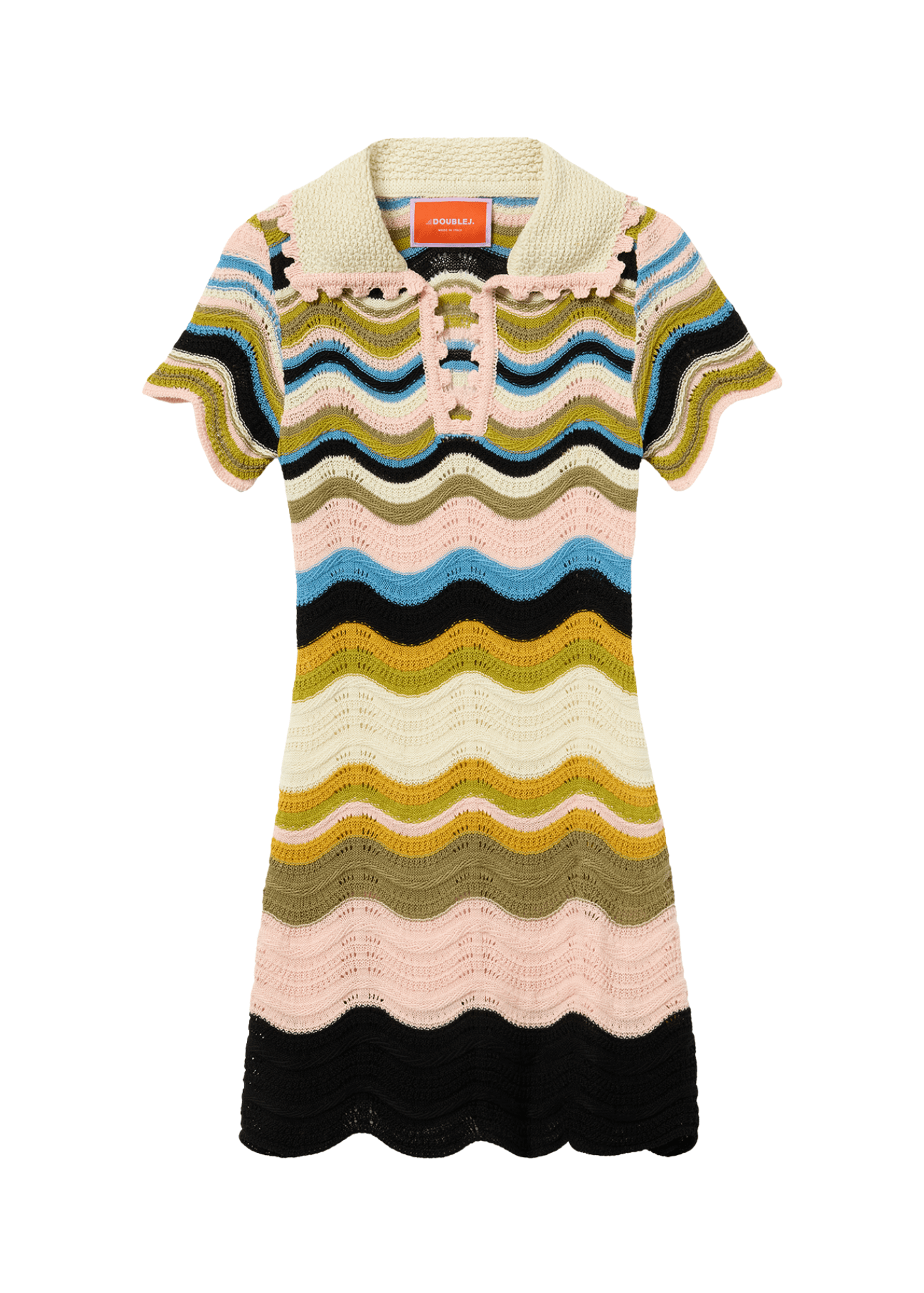 La DoubleJ Chevron Mini Dress - Vermillion