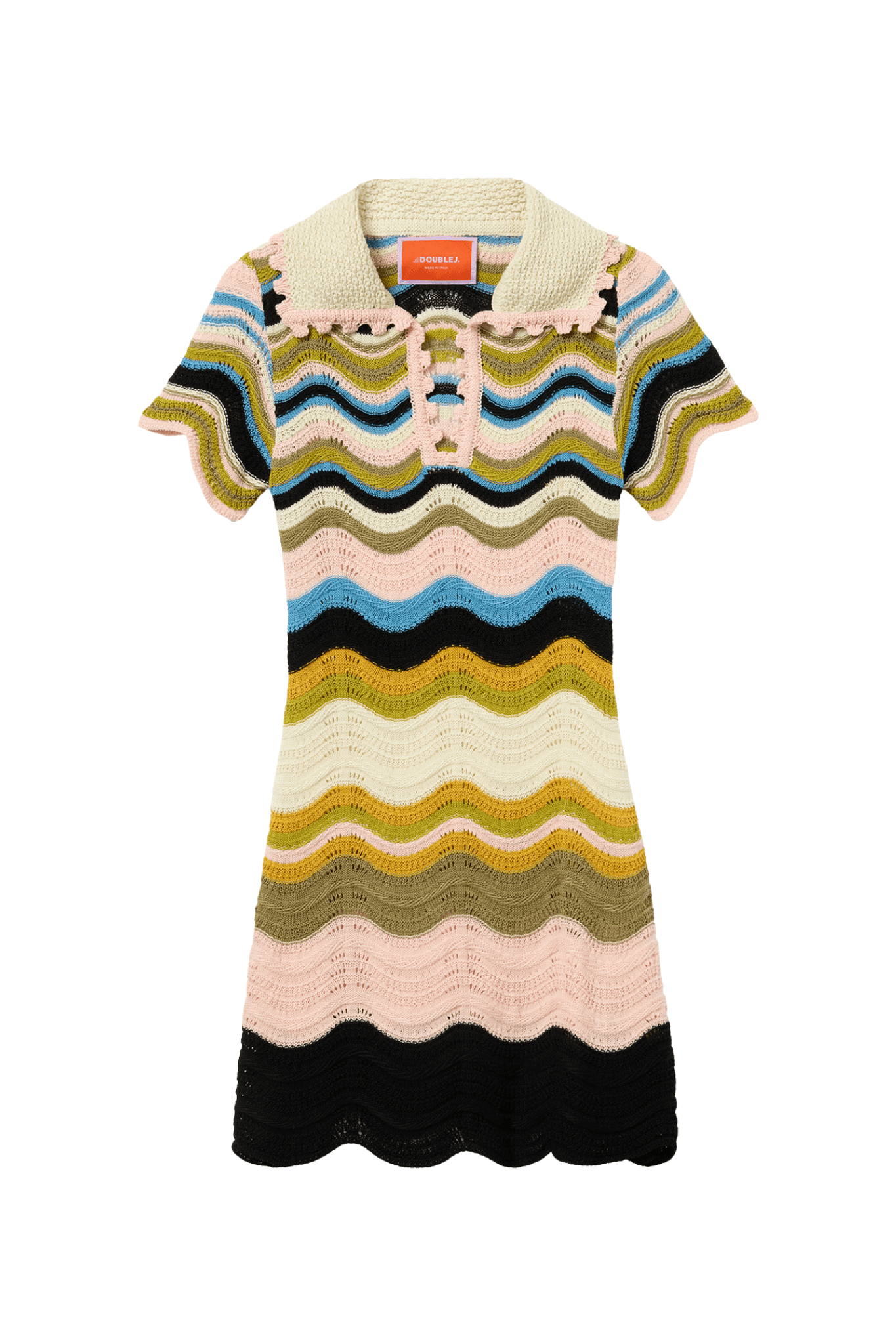 La DoubleJ Chevron Mini Dress - Vermillion