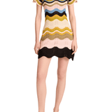 La DoubleJ Chevron Mini Dress - Vermillion