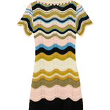La DoubleJ Chevron Mini Dress - Vermillion
