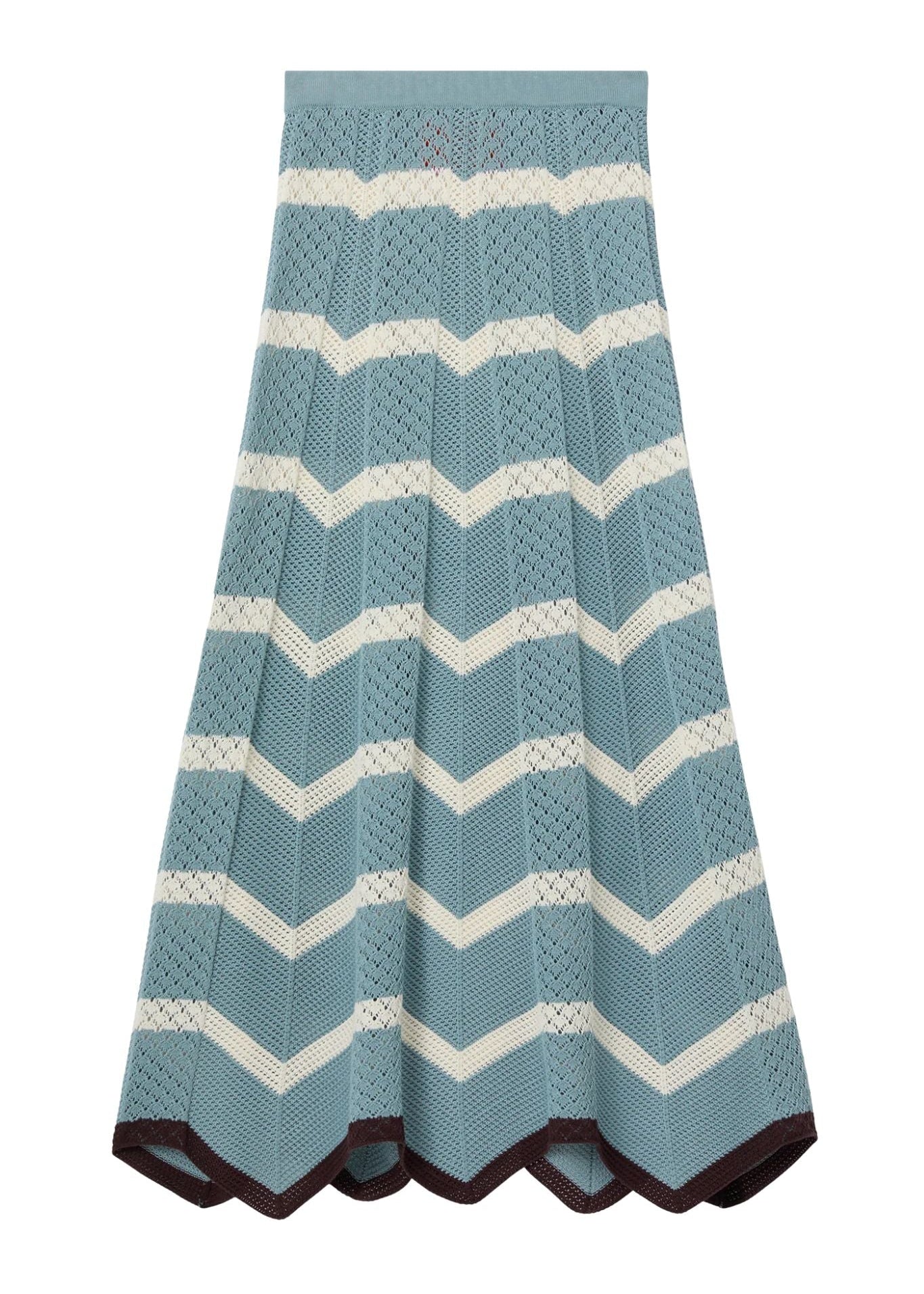 La DoubleJ Chevron Skirt - Vermillion