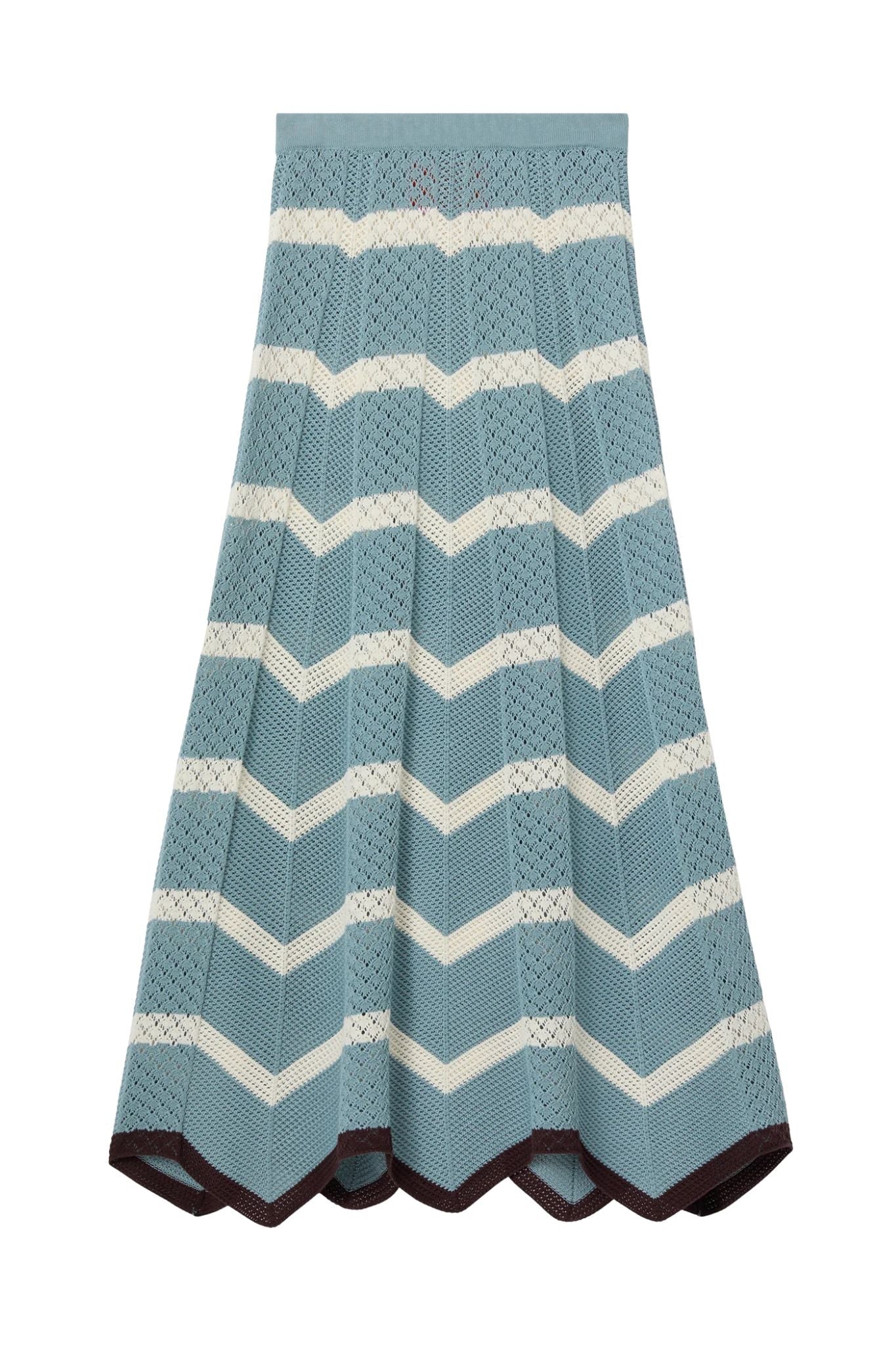 La DoubleJ Chevron Skirt - Vermillion