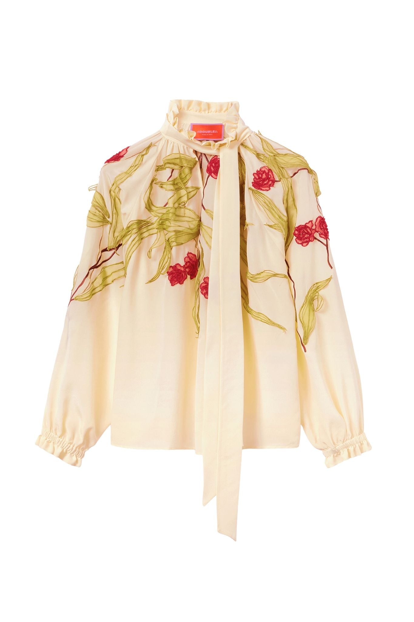 La DoubleJ Embroidered Cerere Blouse - Vermillion