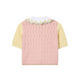 La DoubleJ Embroidered Crop Polo - Vermillion