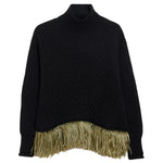 La DoubleJ High Kick Sweater with Feathers - Vermillion