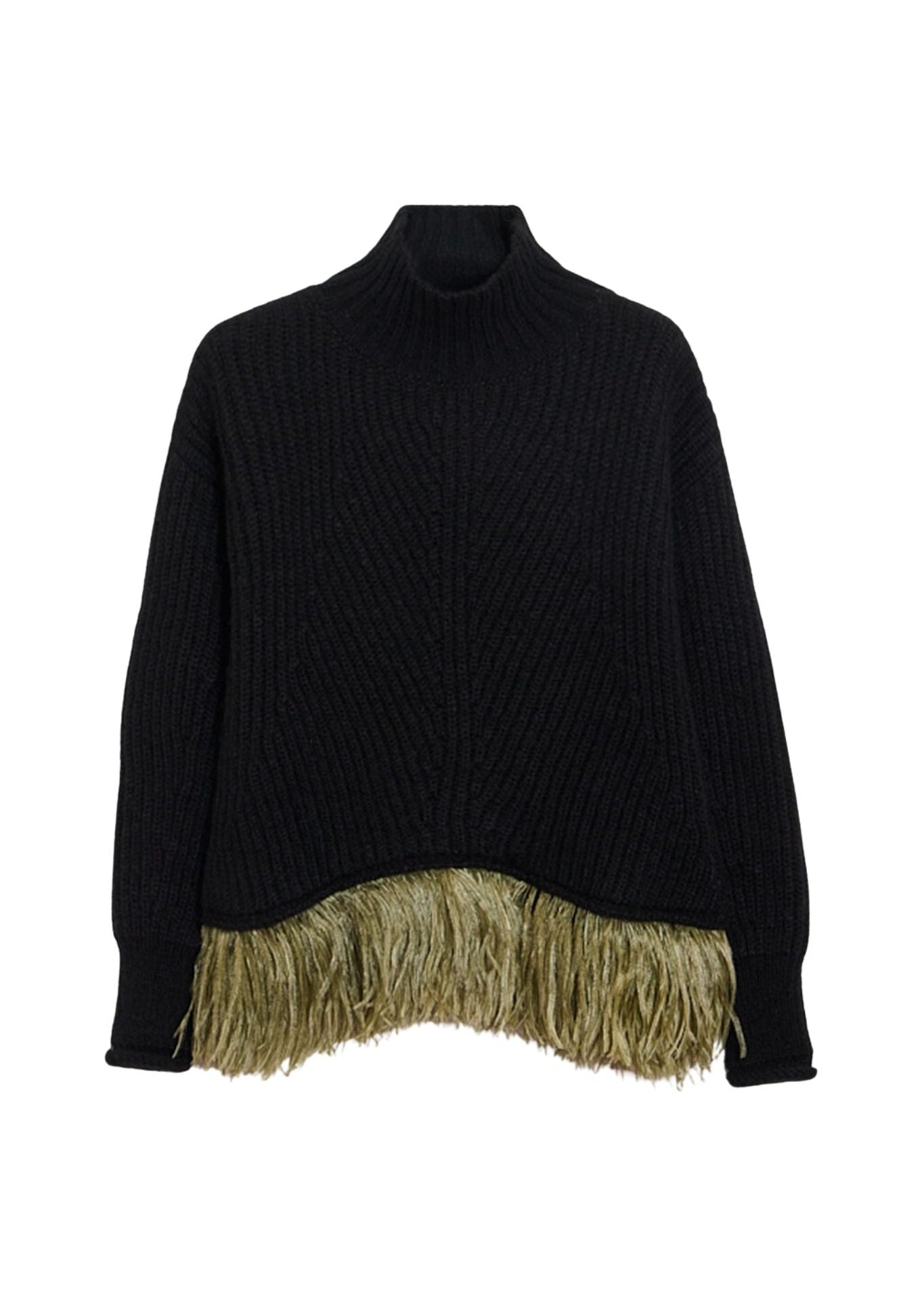 La DoubleJ High Kick Sweater with Feathers - Vermillion