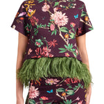 La Doublej La Scala Tee With Feathers - Vermillion