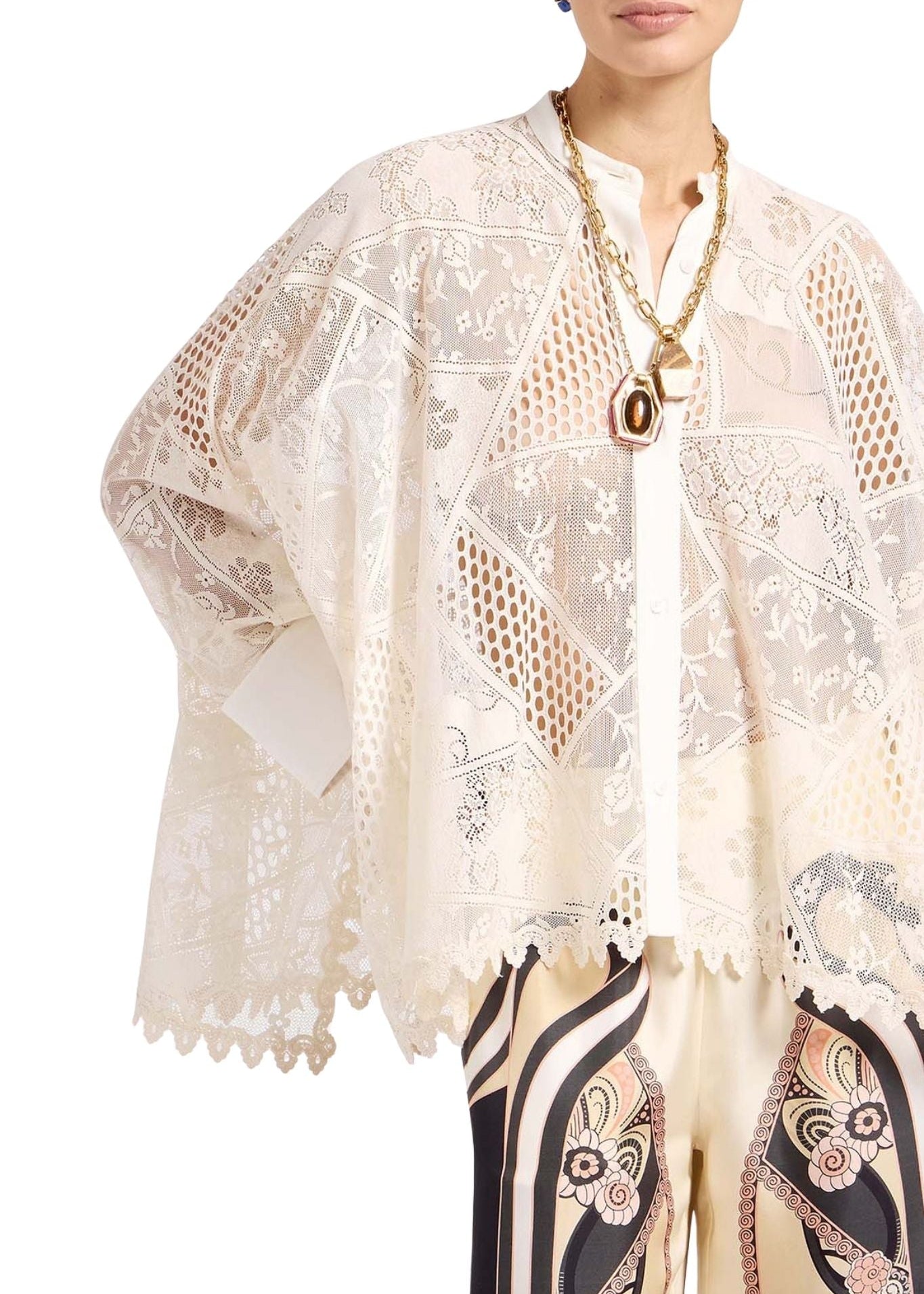 La DoubleJ Lace Foulard Shirt - Vermillion