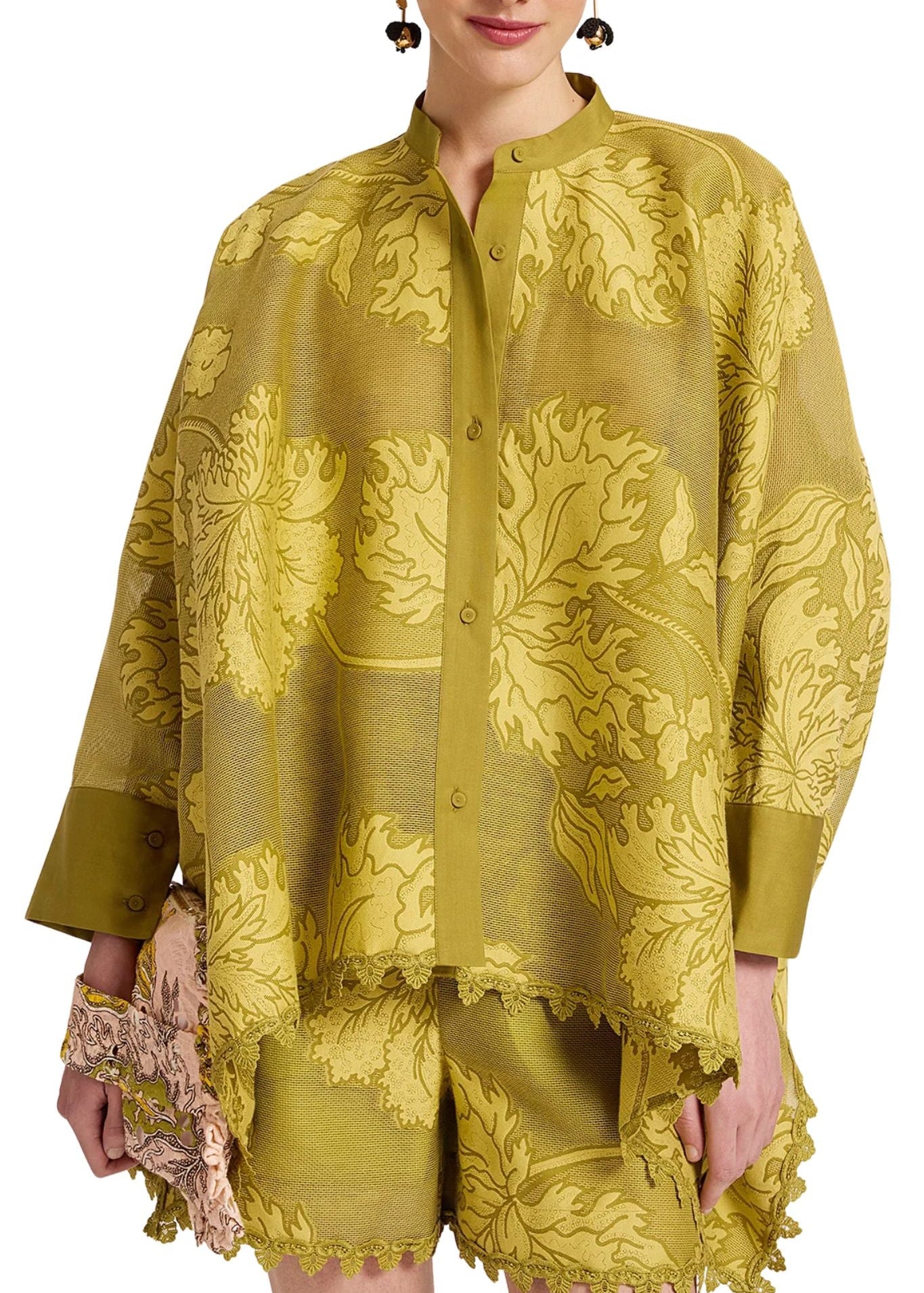 La DoubleJ Lace Foulard Shirt - Vermillion