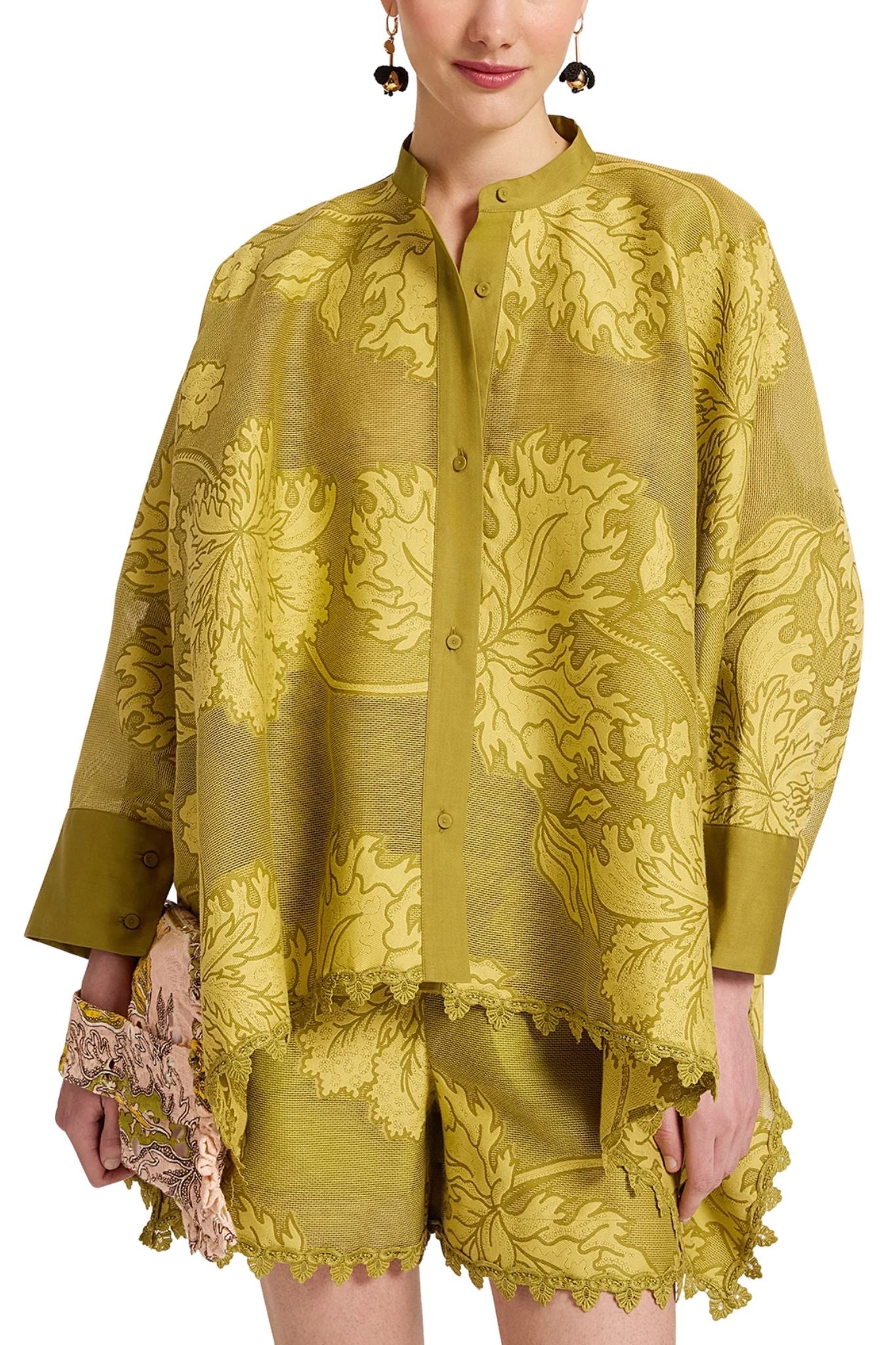 La DoubleJ Lace Foulard Shirt - Vermillion