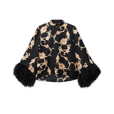 La DoubleJ Make an Exit Top w/ Feathers - Vermillion