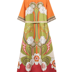 La DoubleJ Muumuu Dress Round Neck (Placée) - Vermillion
