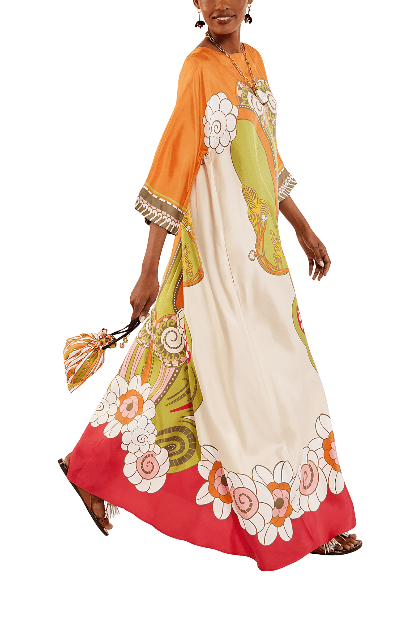 La DoubleJ Muumuu Dress Round Neck (Placée) - Vermillion