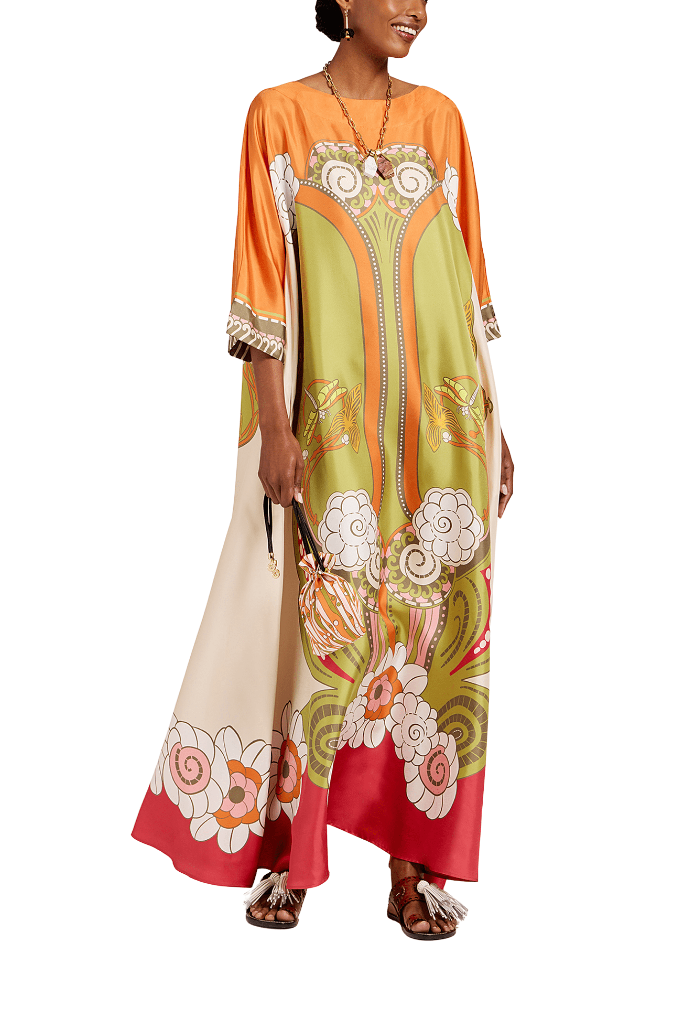 La DoubleJ Muumuu Dress Round Neck (Placée) - Vermillion