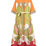 La DoubleJ Muumuu Dress Round Neck (Placée) - Vermillion