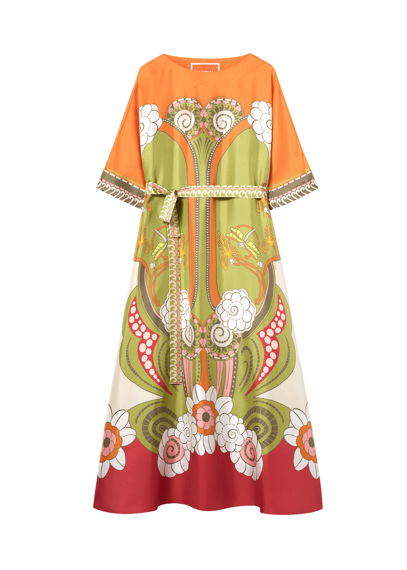 La DoubleJ Muumuu Dress Round Neck (Placée) - Vermillion