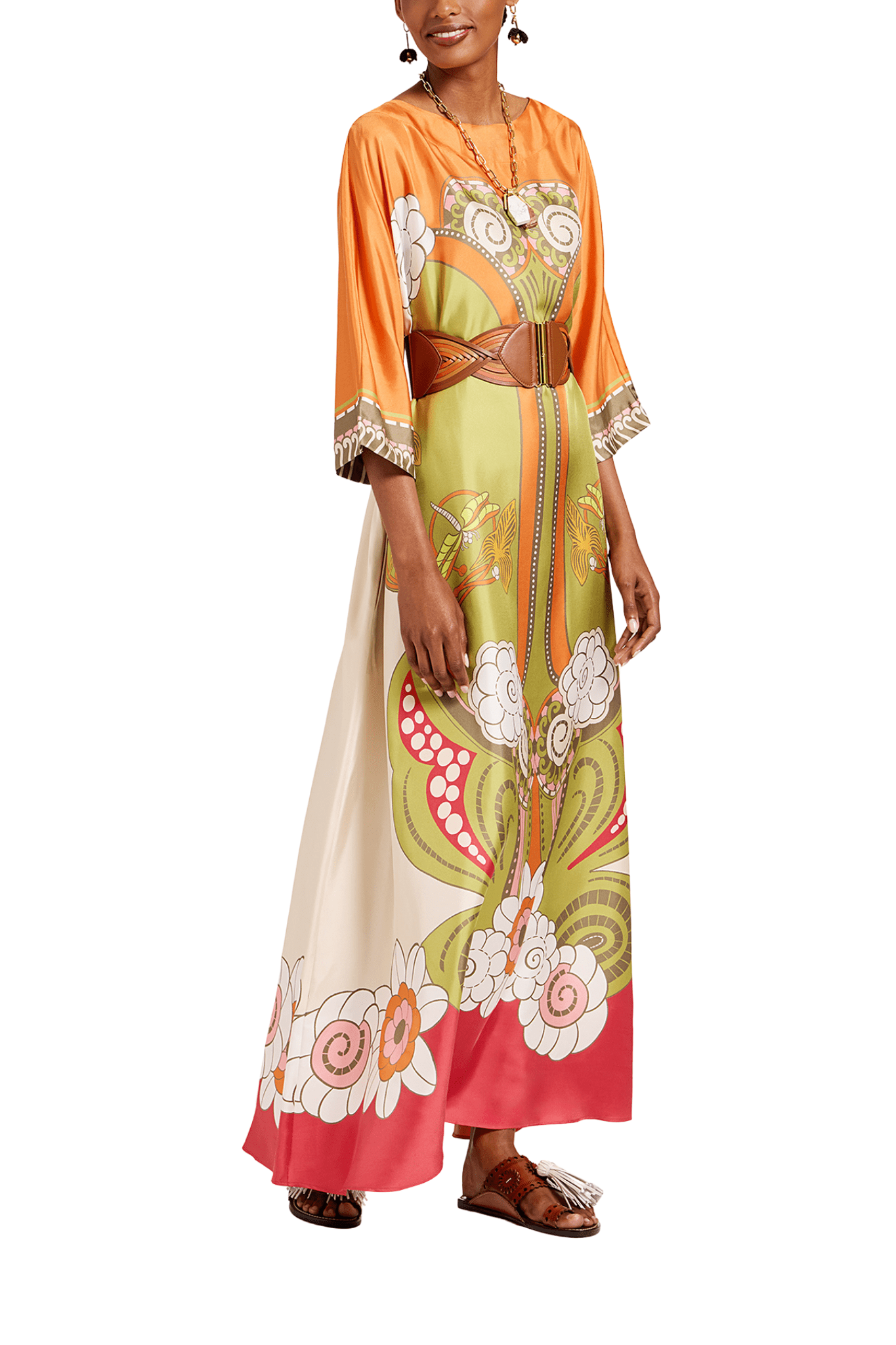 La DoubleJ Muumuu Dress Round Neck (Placée) - Vermillion