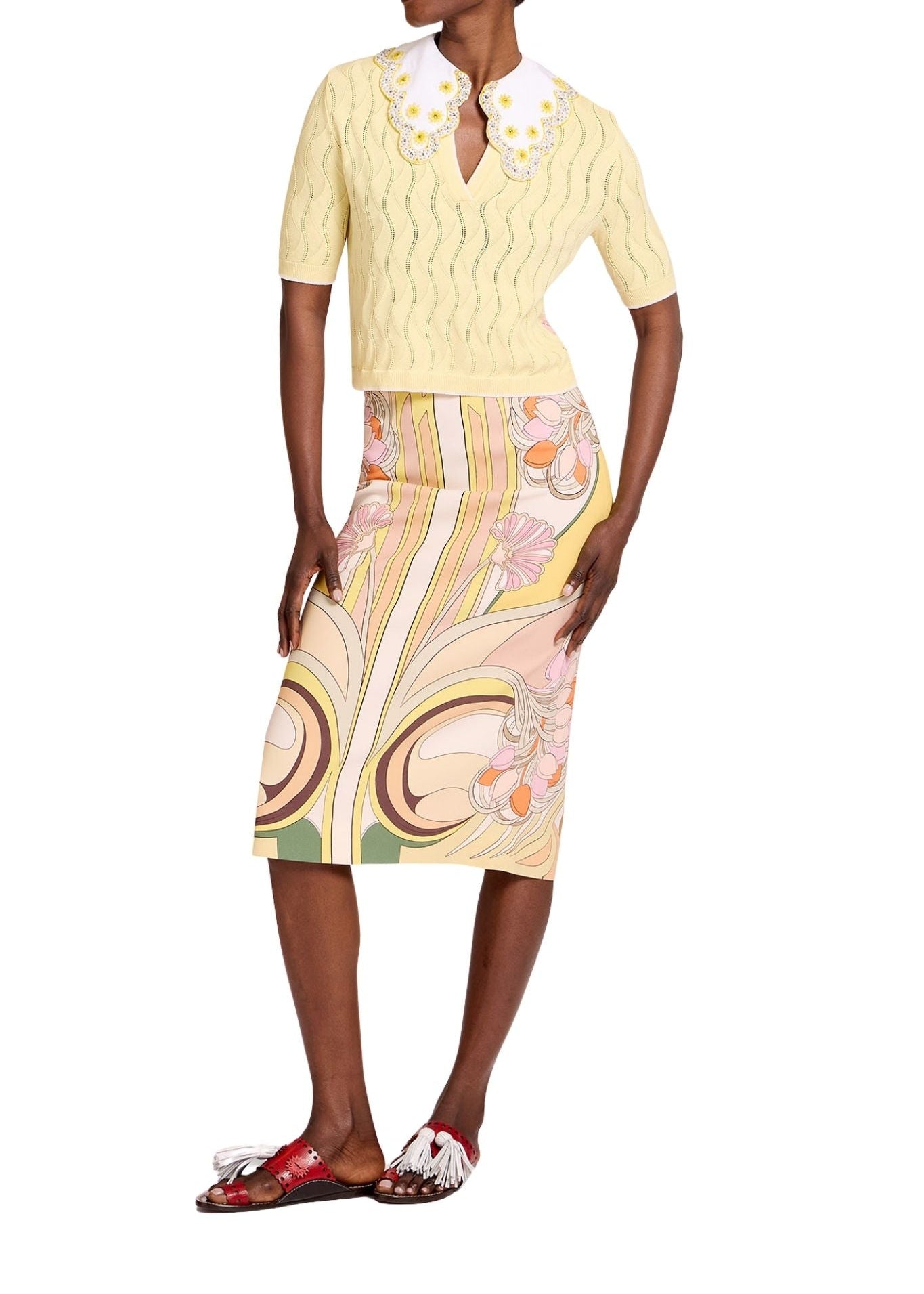 La DoubleJ Pencil Skirt - Vermillion