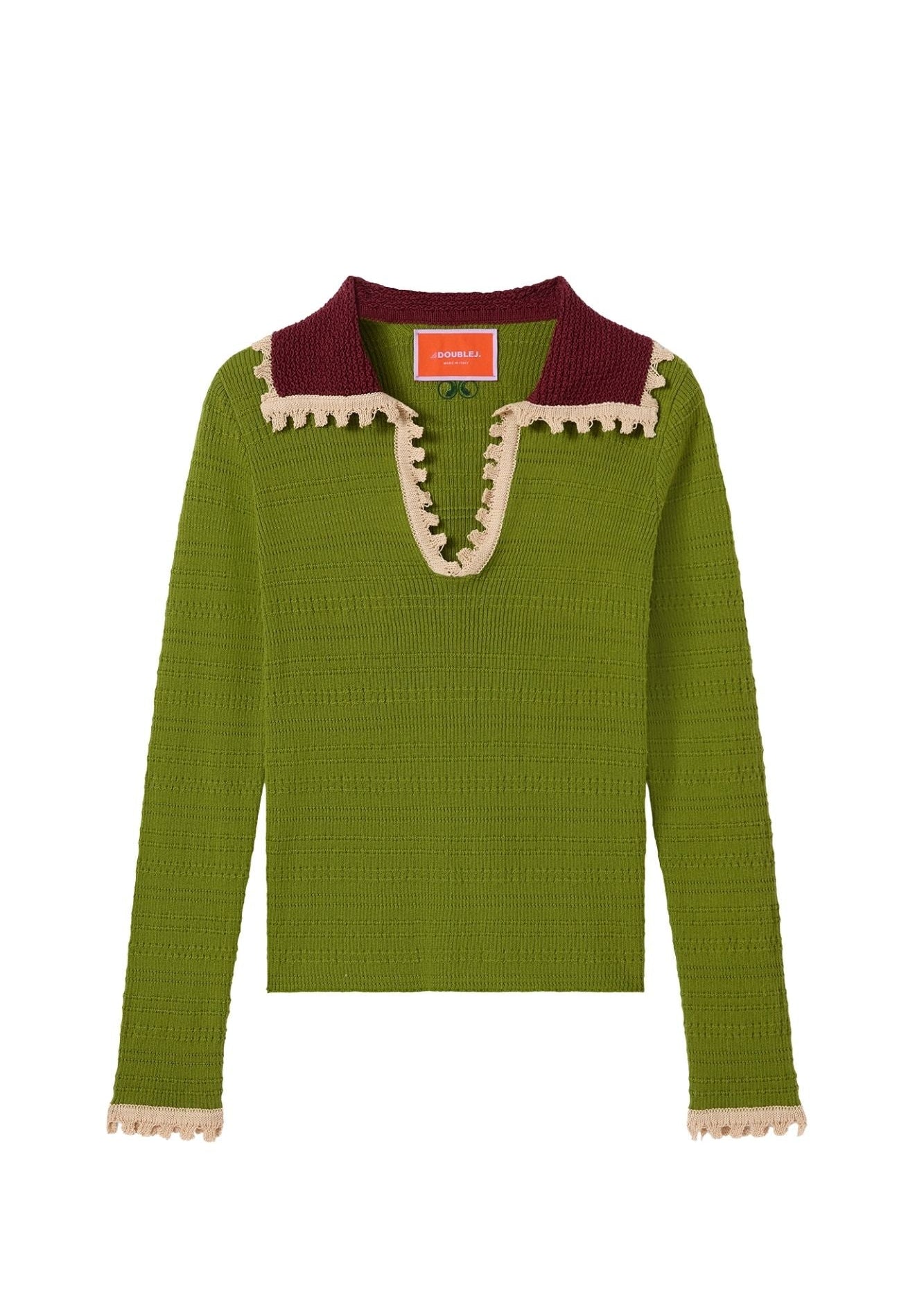 La DoubleJ Picket Polo Jumper - Vermillion
